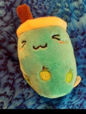 Cute Aqua Plush Bubble Tea Toy
